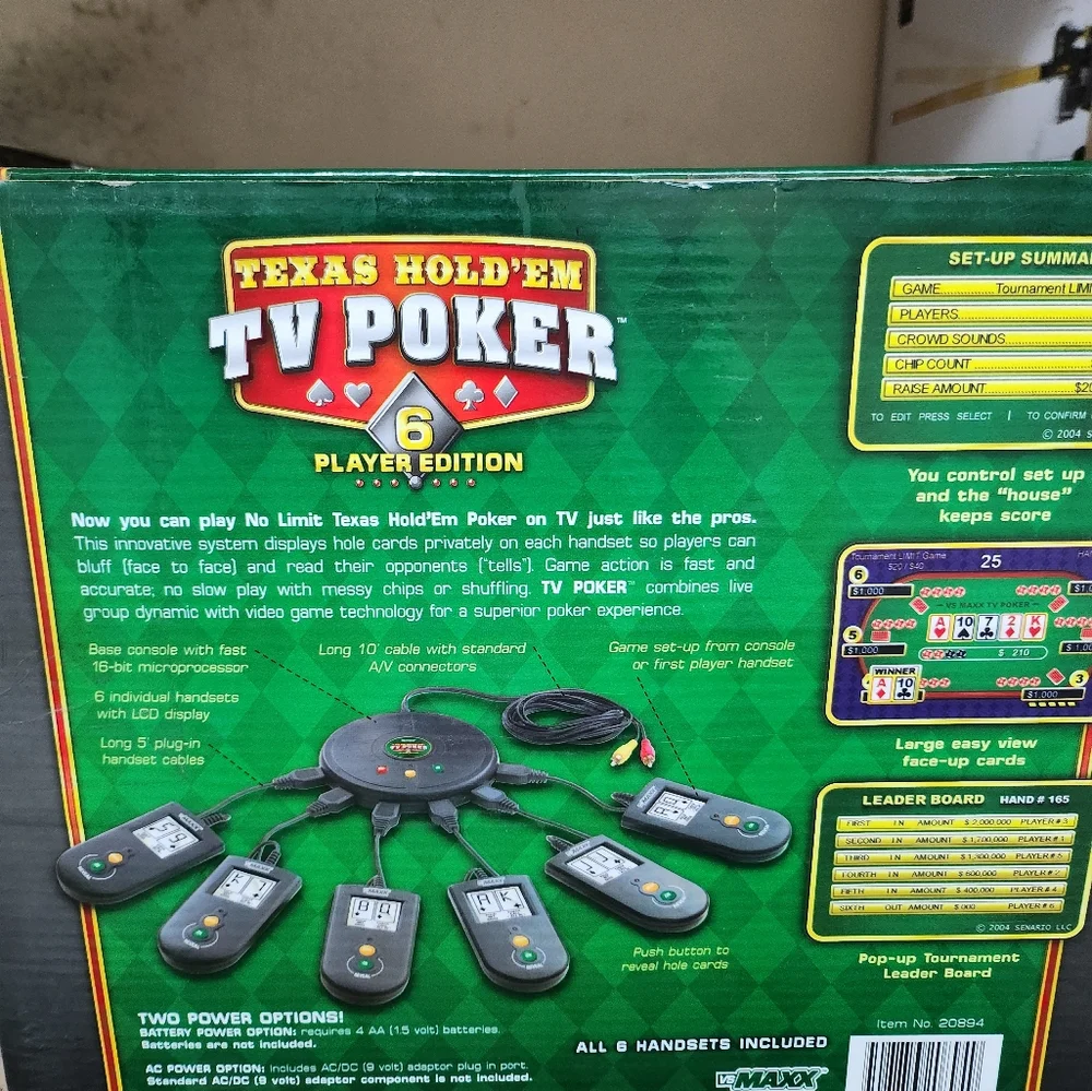 Texas Hold'Em TV Poker 6 Player Edition VsMaxx plug n play video game